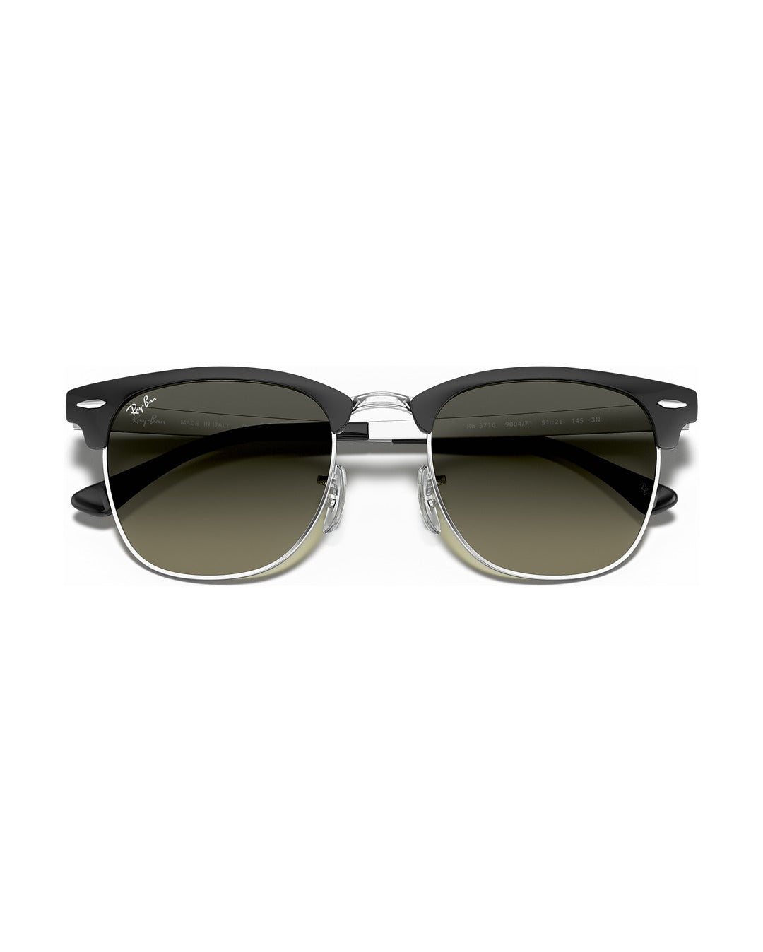 Clubmaster Metal Sunglasses - Black On Silver/Grey Gradient - Ray-Ban