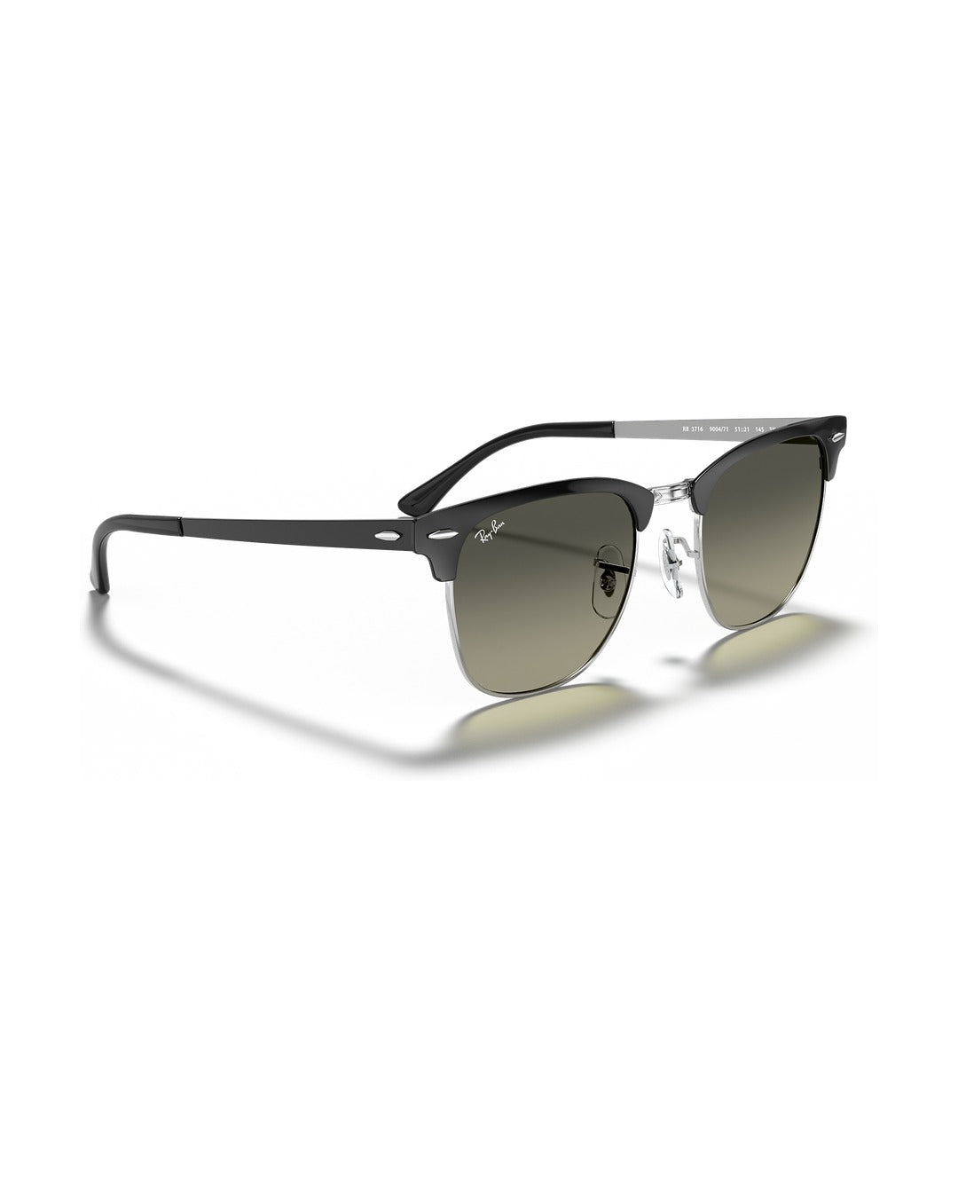 Clubmaster Metal Sunglasses - Black On Silver/Grey Gradient - Ray-Ban