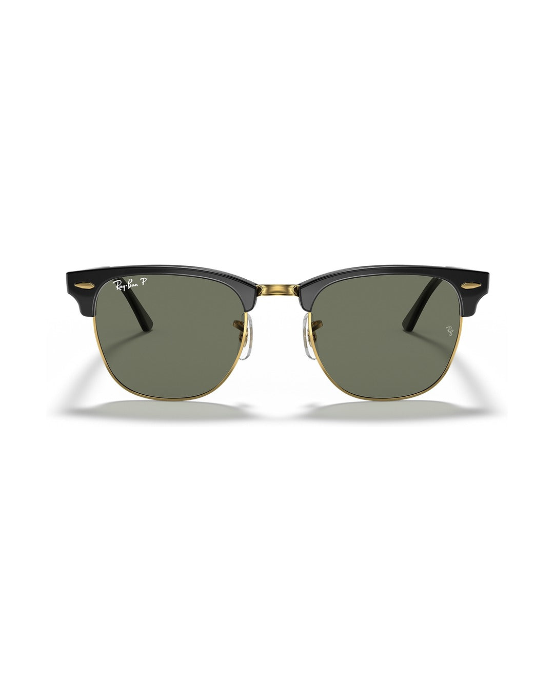 Clubmaster Sunglasses - Black & Gold/G-15 Green Polarised - Ray-Ban