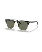 Clubmaster Sunglasses - Black & Gold/G-15 Green Polarised - Ray-Ban