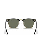 Clubmaster Sunglasses - Black & Gold/G-15 Green Polarised - Ray-Ban