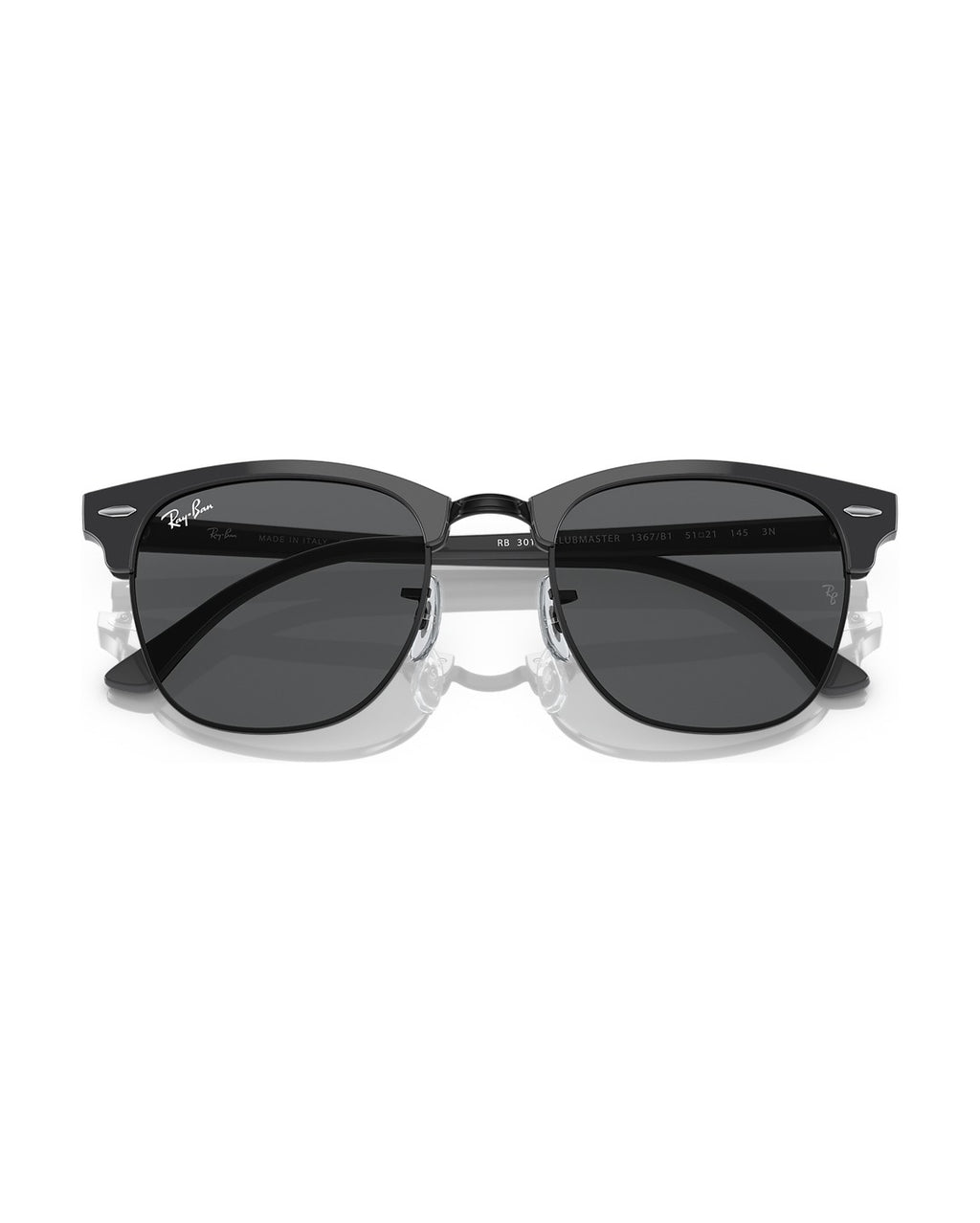 Clubmaster Sunglasses - Grey On Black/Dark Grey - Ray-Ban
