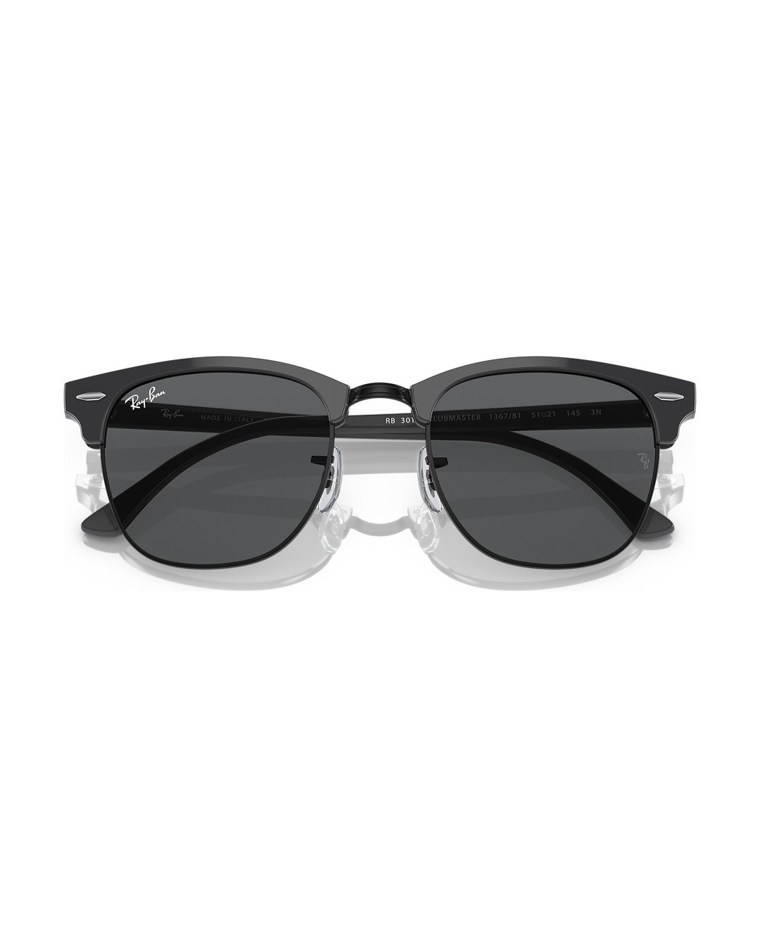 Clubmaster Sunglasses - Grey On Black/Dark Grey - Ray-Ban