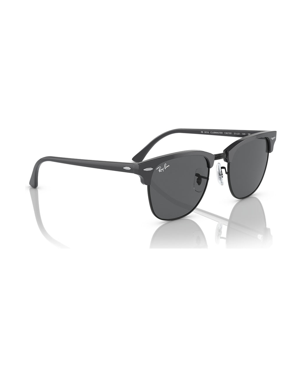 Clubmaster Sunglasses - Grey On Black/Dark Grey - Ray-Ban