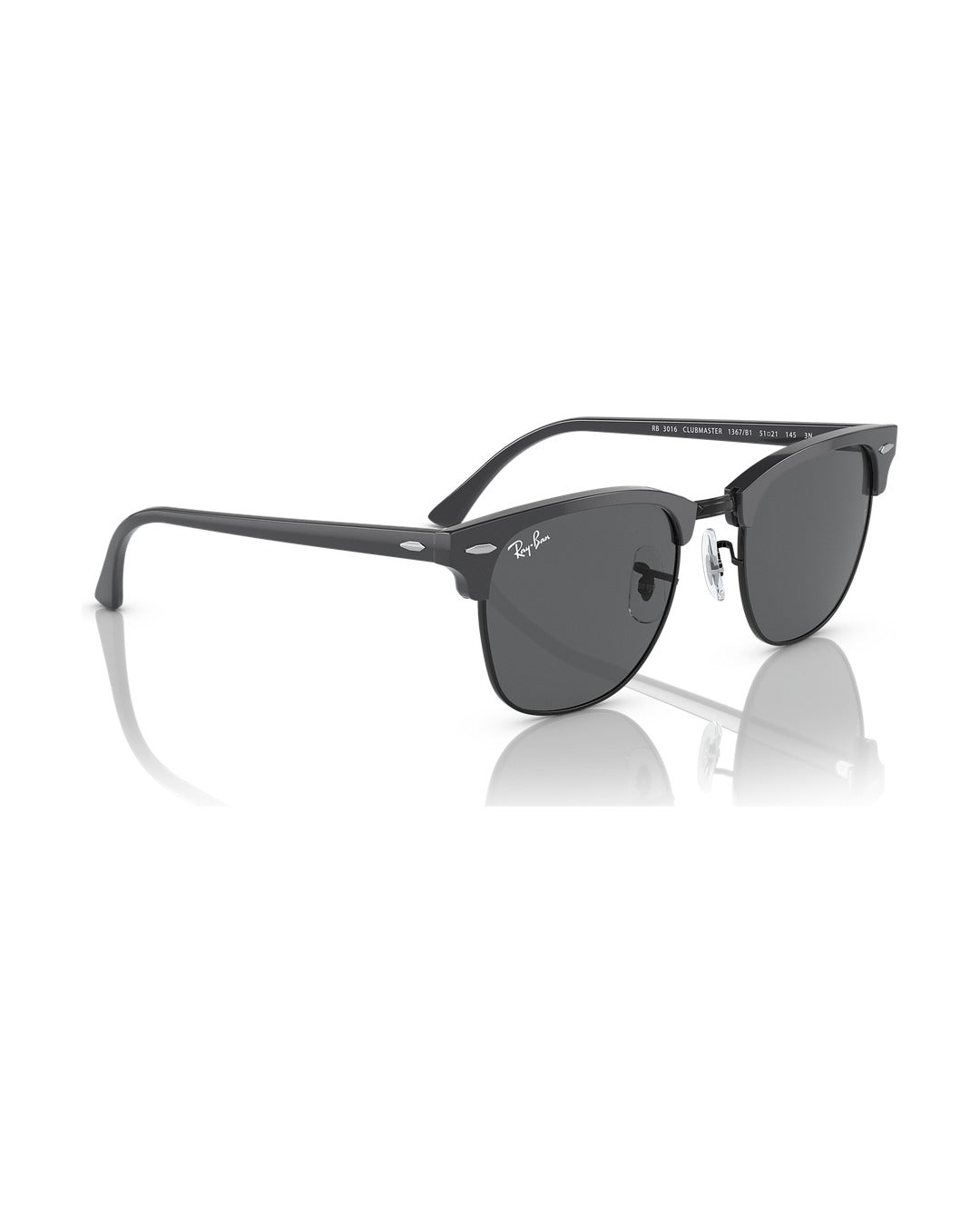 Clubmaster Sunglasses - Grey On Black/Dark Grey - Ray-Ban