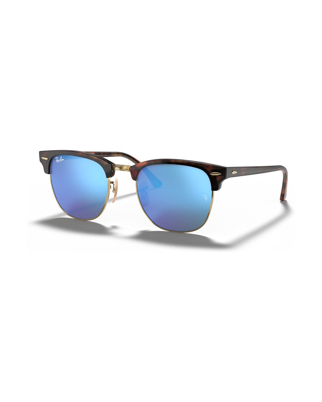Clubmaster Sunglasses - Havana On Gold/Blue Mirror - Ray-Ban