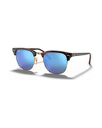 Clubmaster Sunglasses - Havana On Gold/Blue Mirror - Ray-Ban