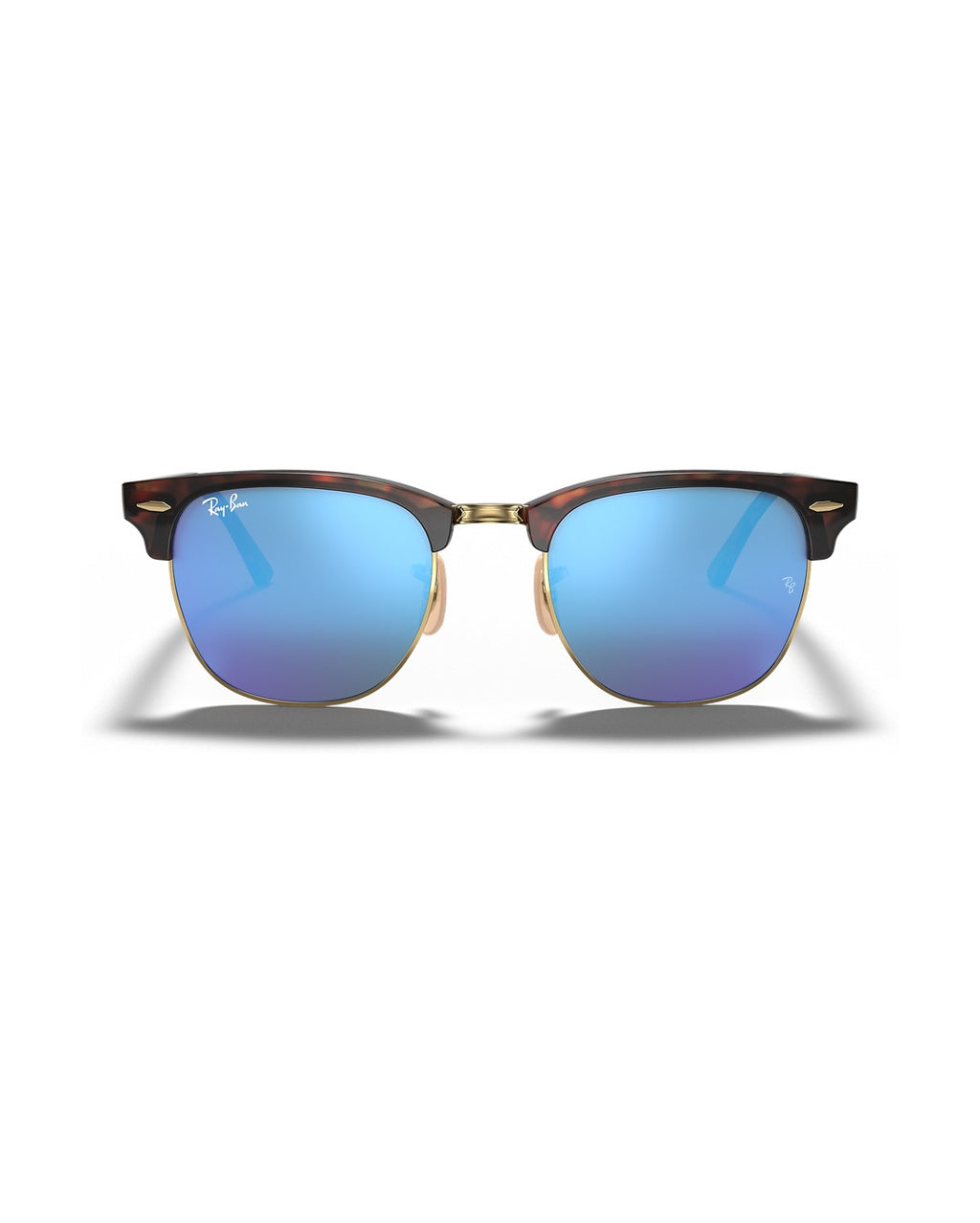 Clubmaster Sunglasses - Havana On Gold/Blue Mirror - Ray-Ban