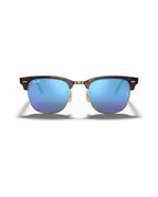 Clubmaster Sunglasses - Havana On Gold/Blue Mirror - Ray-Ban