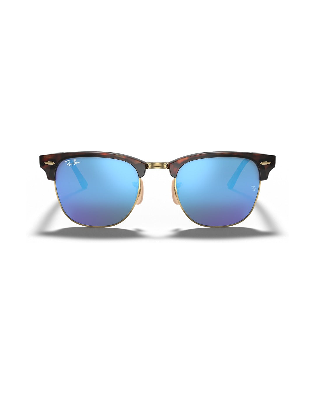 Clubmaster Sunglasses - Havana On Gold/Blue Mirror - Ray-Ban