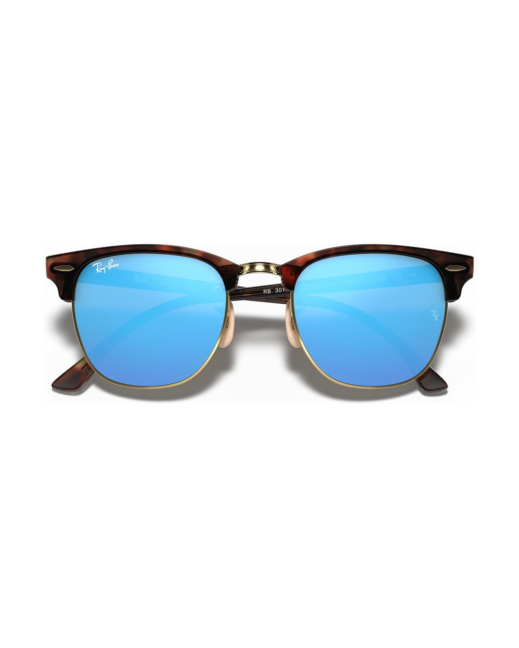 Clubmaster Sunglasses - Havana On Gold/Blue Mirror - Ray-Ban