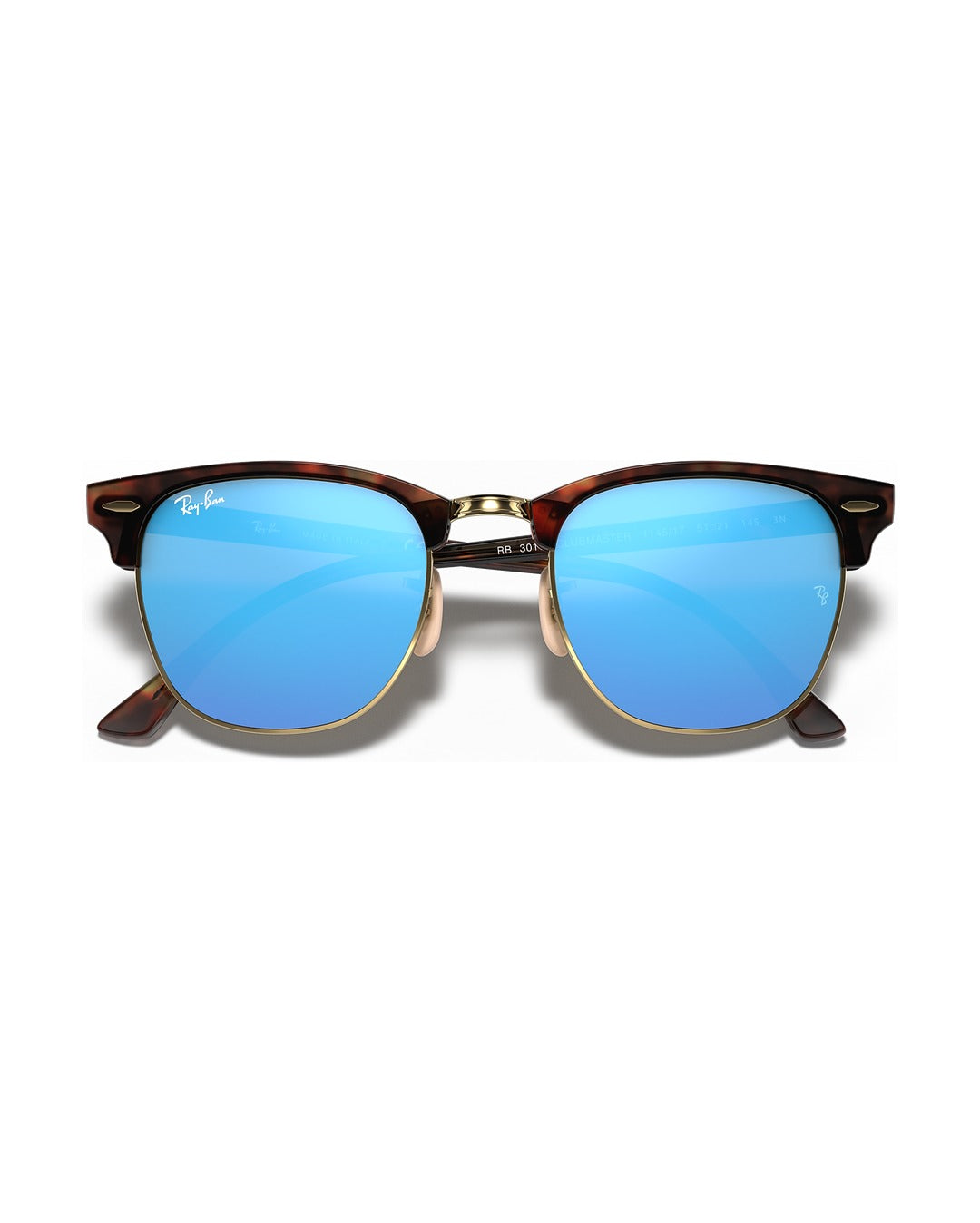 Clubmaster Sunglasses - Havana On Gold/Blue Mirror - Ray-Ban