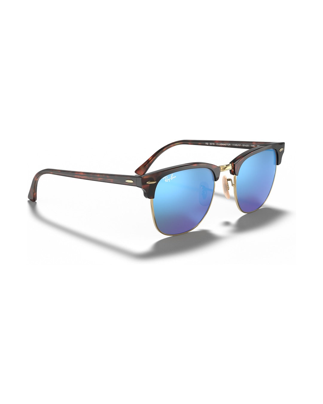 Clubmaster Sunglasses - Havana On Gold/Blue Mirror - Ray-Ban