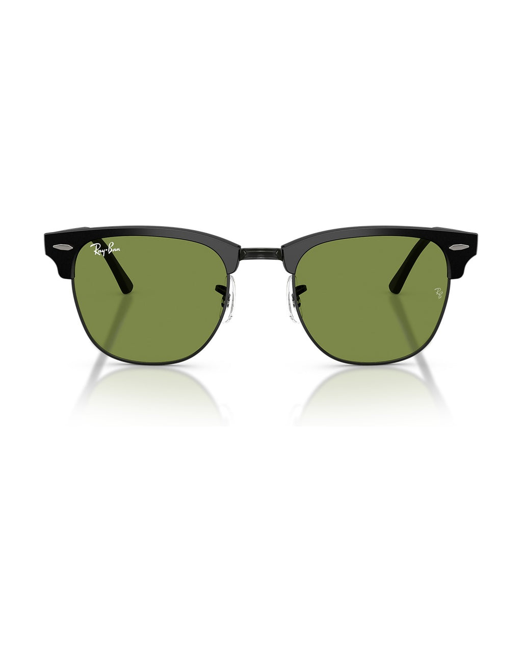 Clubmaster Sunglasses - Matte Black On Black/Green - Ray-Ban