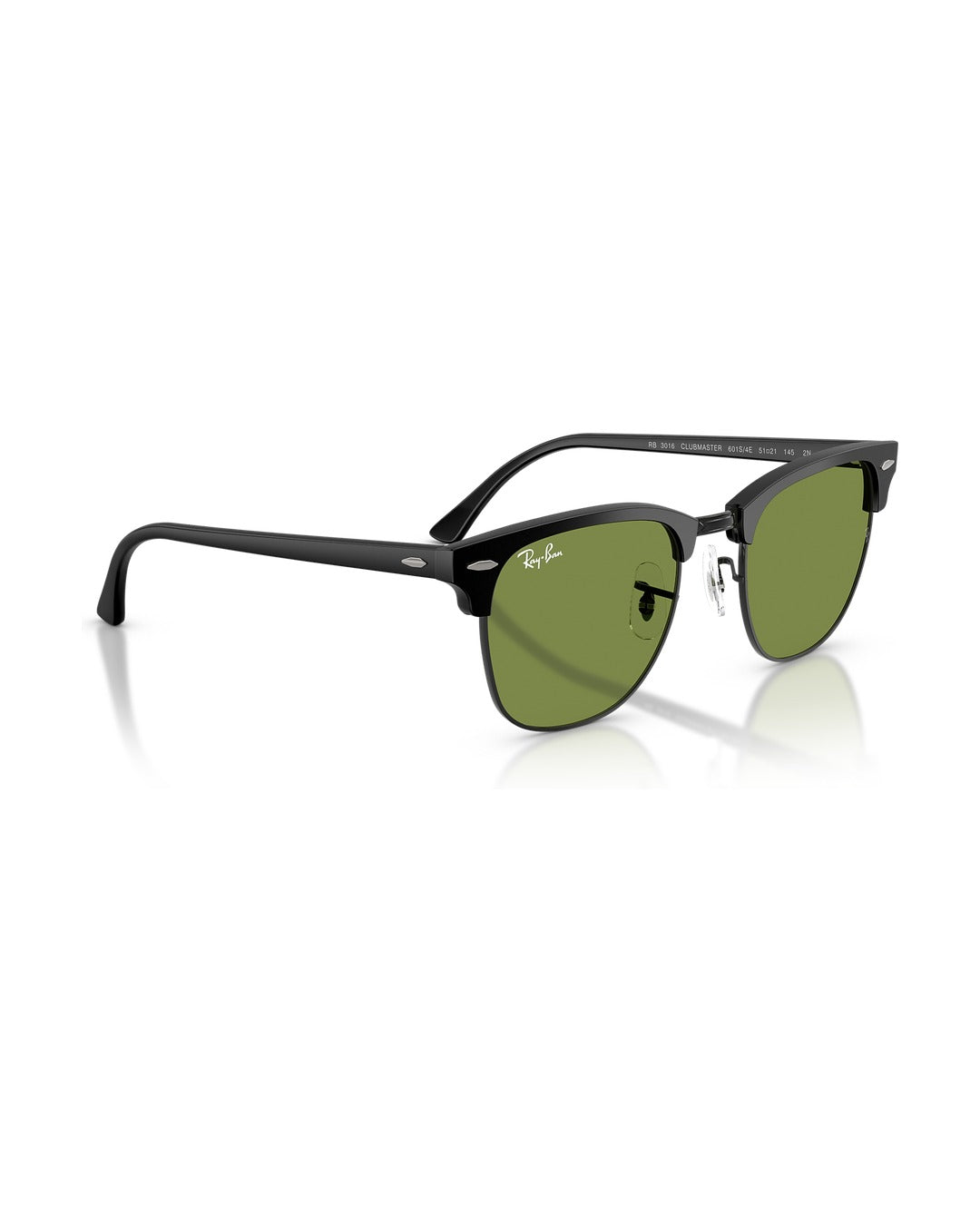 Clubmaster Sunglasses - Matte Black On Black/Green - Ray-Ban