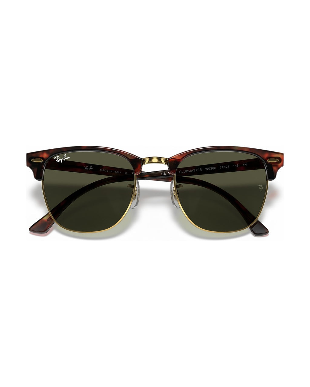 Clubmaster Sunglasses - Tortoise On Gold/G-15 Green - Ray-Ban