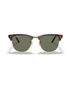 Clubmaster Sunglasses - Tortoise On Gold/G-15 Green Polarised - Ray-Ban