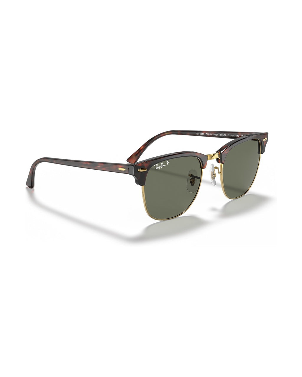 Clubmaster Sunglasses - Tortoise On Gold/G-15 Green Polarised - Ray-Ban