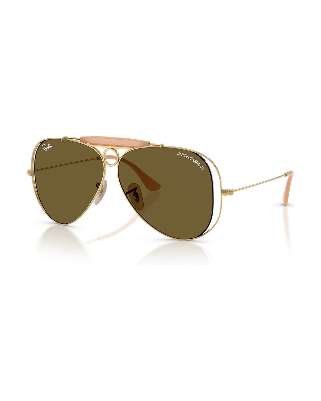 Dolce&Gabbana Shooter Sunglasses - Arista Gold/Dark Brown - Ray-Ban