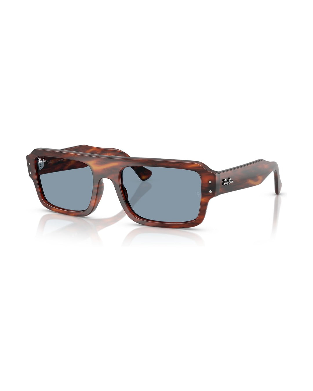 Flacko Sunglasses - Striped Havana/Blue - Ray-Ban