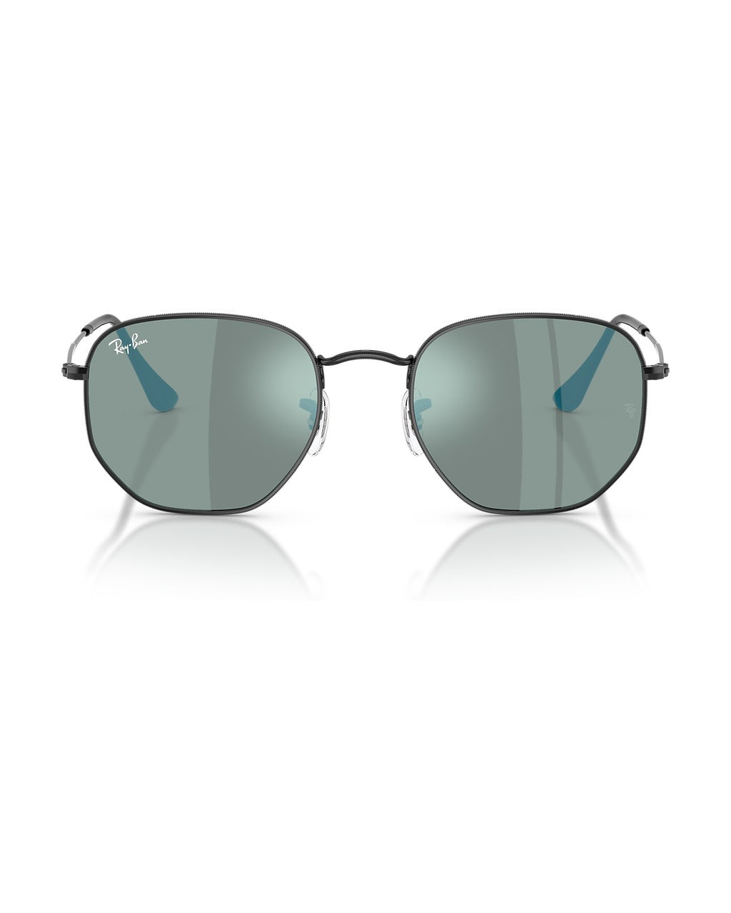Hexagonal Sunglasses - Black/Blue Mirror - Ray-Ban