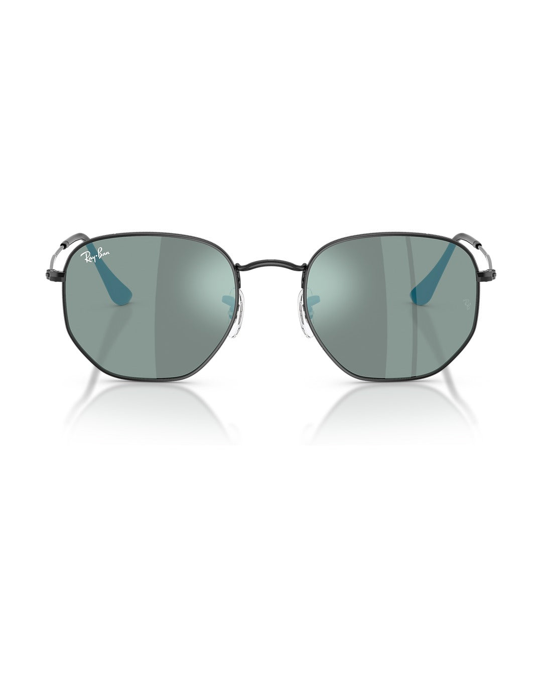 Hexagonal Sunglasses - Black/Blue Mirror - Ray-Ban