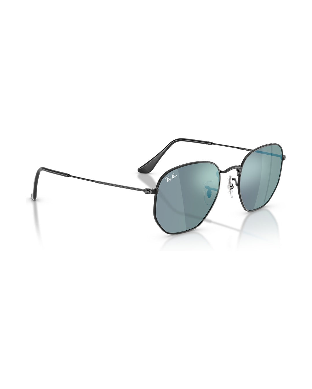 Hexagonal Sunglasses - Black/Blue Mirror - Ray-Ban