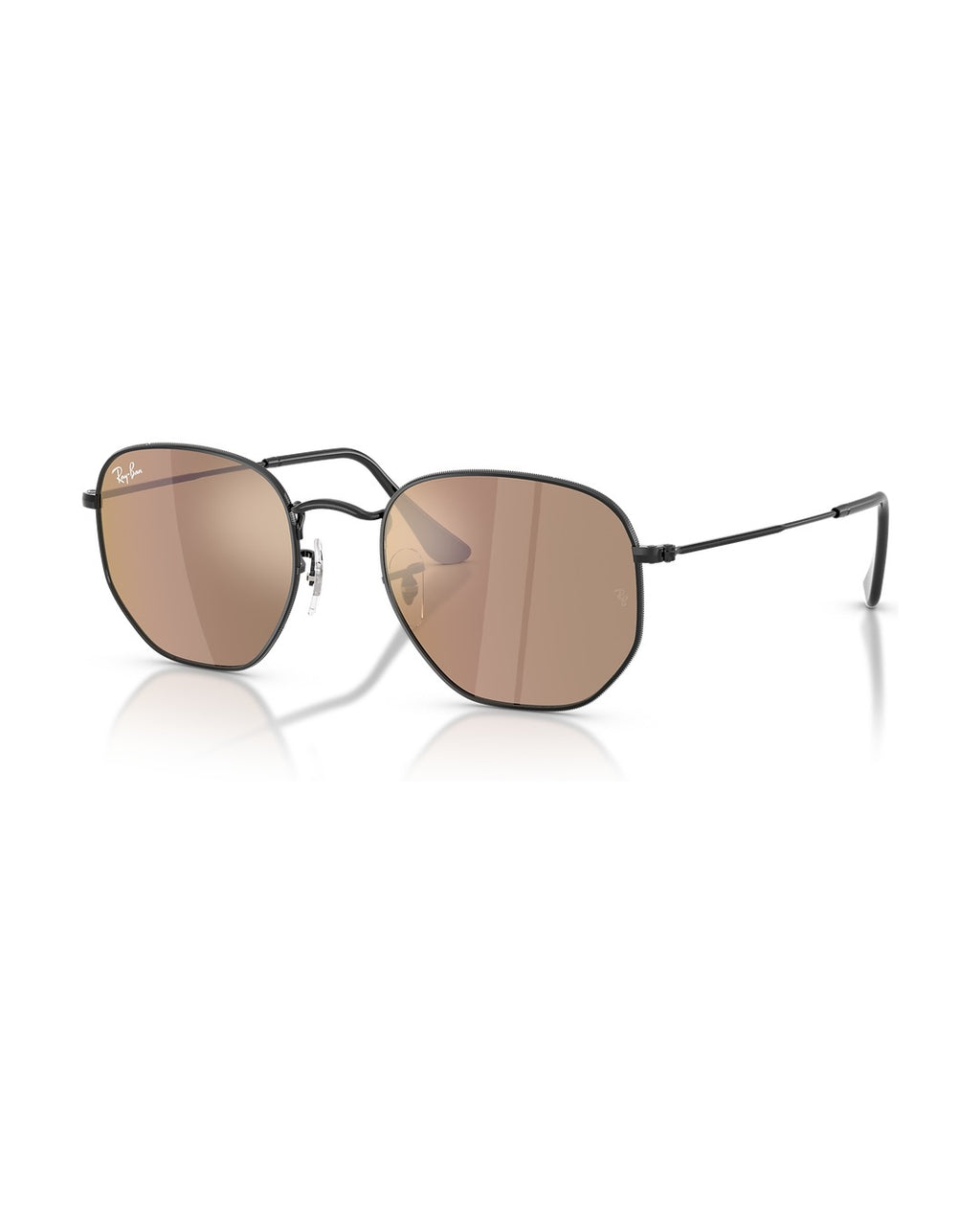Hexagonal Sunglasses - Black/Brown Mirror Bronze - Ray-Ban