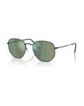 Hexagonal Sunglasses - Black/Green Mirror - Ray-Ban
