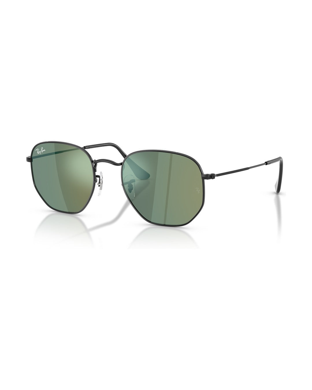 Hexagonal Sunglasses - Black/Green Mirror - Ray-Ban