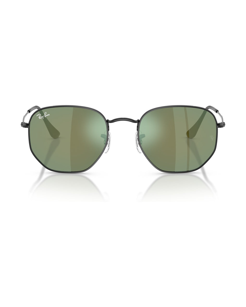 Hexagonal Sunglasses - Black/Green Mirror - Ray-Ban