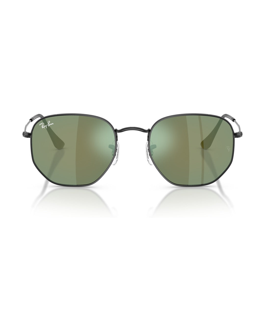 Hexagonal Sunglasses - Black/Green Mirror - Ray-Ban