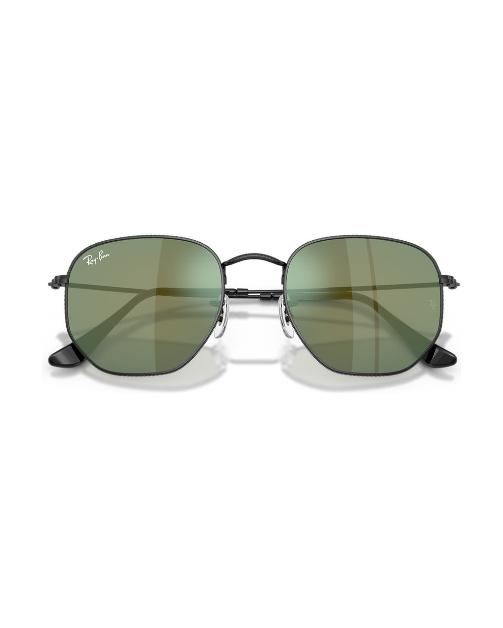 Hexagonal Sunglasses - Black/Green Mirror - Ray-Ban