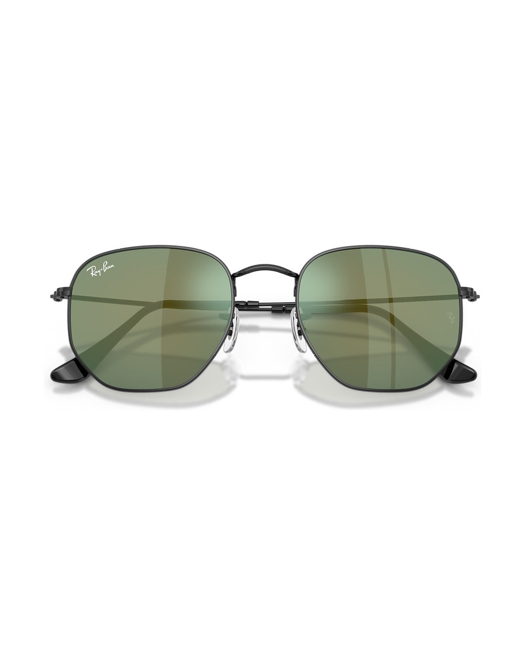 Hexagonal Sunglasses - Black/Green Mirror - Ray-Ban