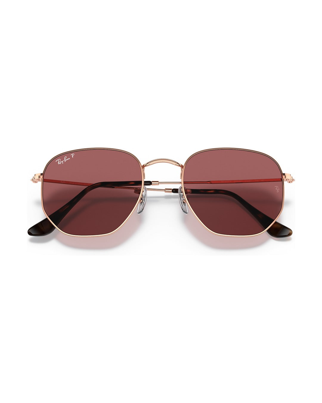 Hexagonal Sunglasses - Rose Gold/Violet Polarized - Ray-Ban