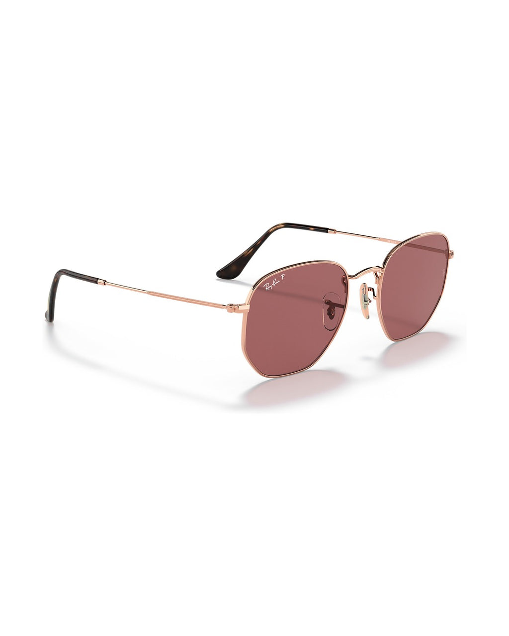 Hexagonal Sunglasses - Rose Gold/Violet Polarized - Ray-Ban