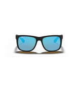 Justin Sunglasses - Rubber Black/Blue Mirror - Ray-Ban