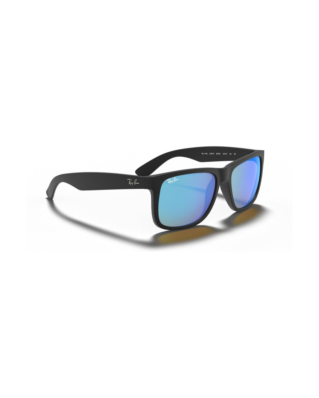 Justin Sunglasses - Rubber Black/Blue Mirror - Ray-Ban