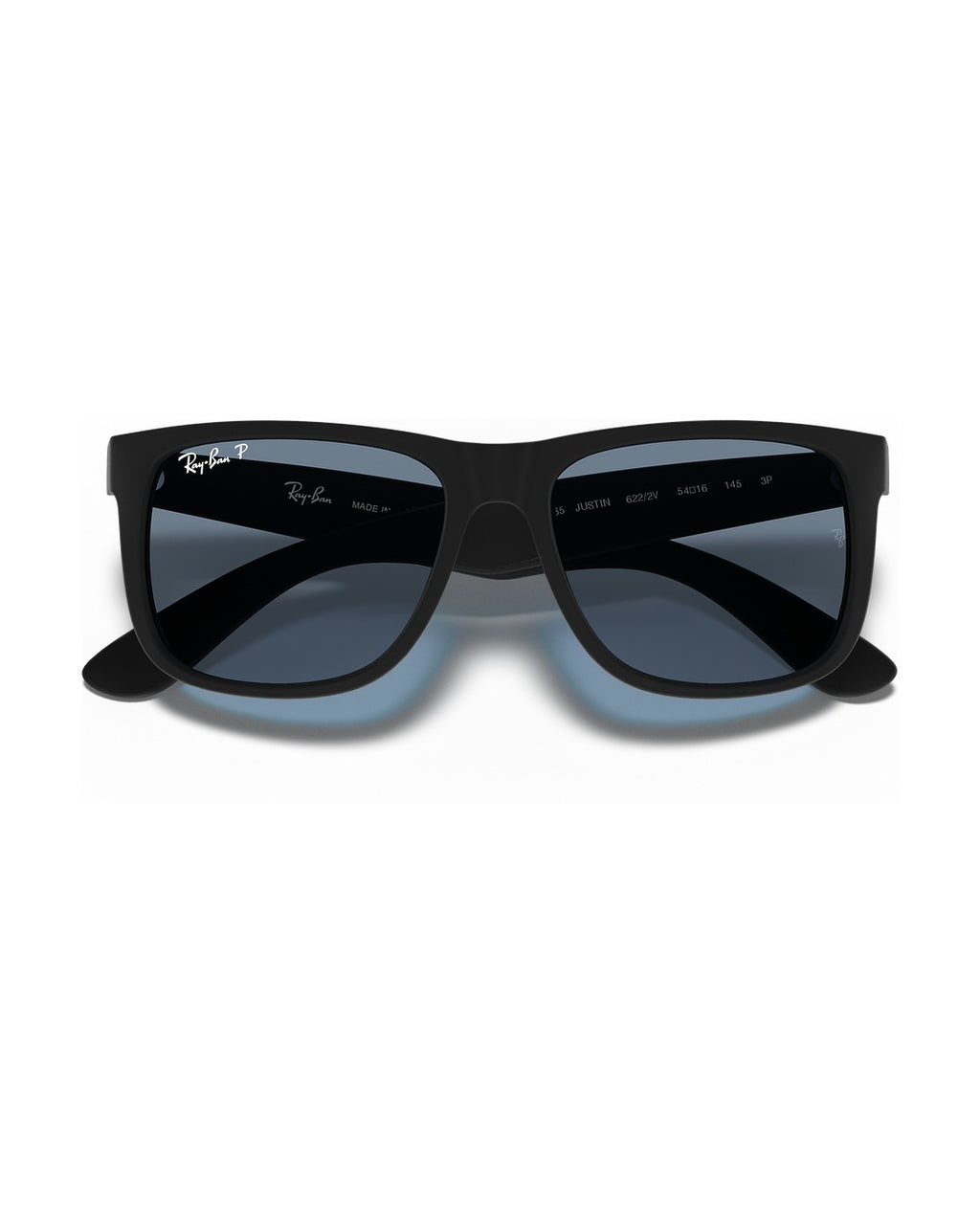 Justin Sunglasses - Rubber Black/Dark Blue Polarized - Ray-Ban
