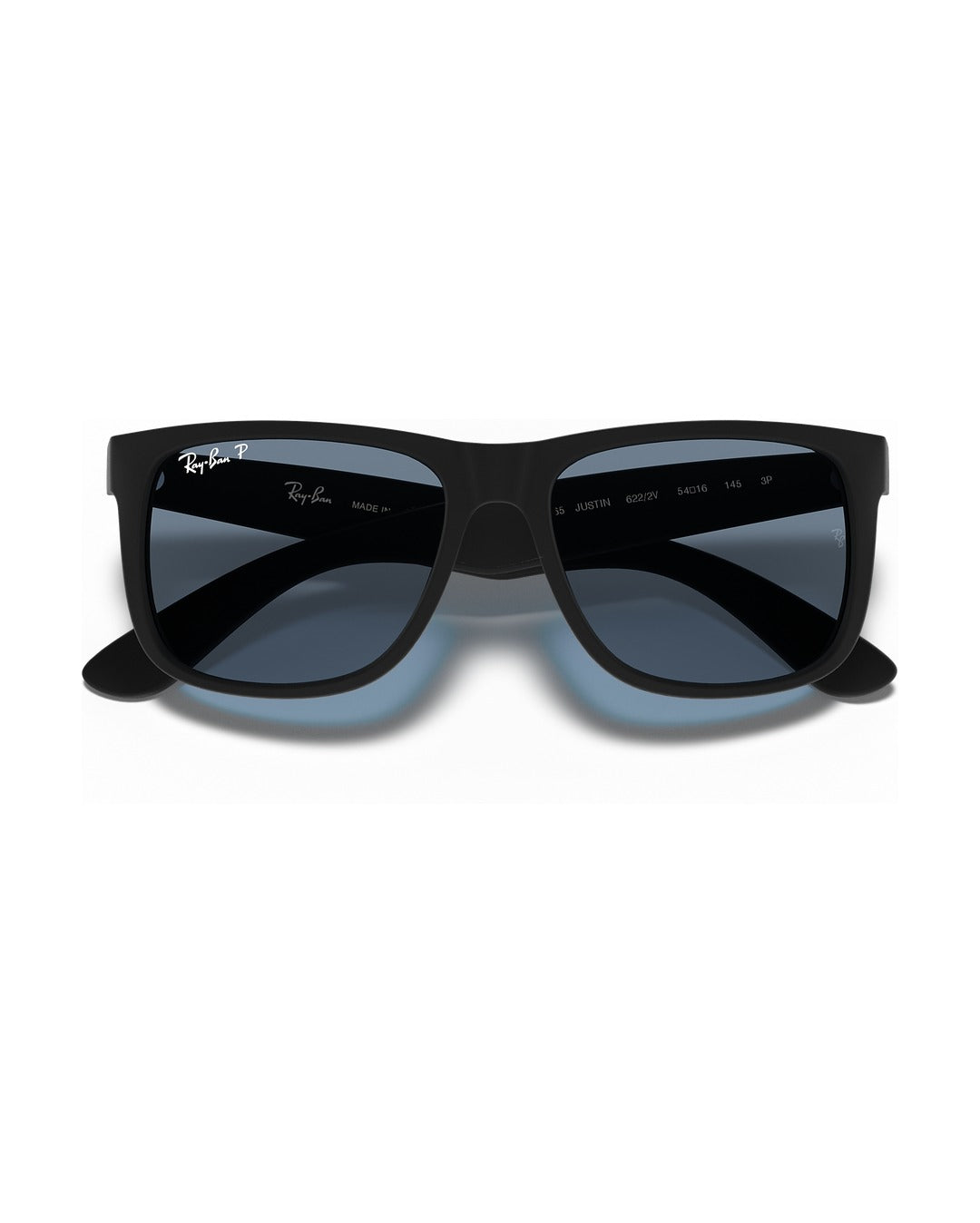Justin Sunglasses - Rubber Black/Dark Blue Polarized - Ray-Ban