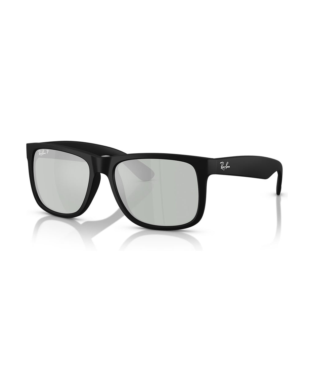 Justin Sunglasses - Rubber Black/Green Mirror Silver Polarised - Ray-Ban