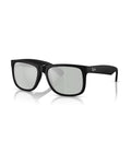 Justin Sunglasses - Rubber Black/Green Mirror Silver Polarised - Ray-Ban