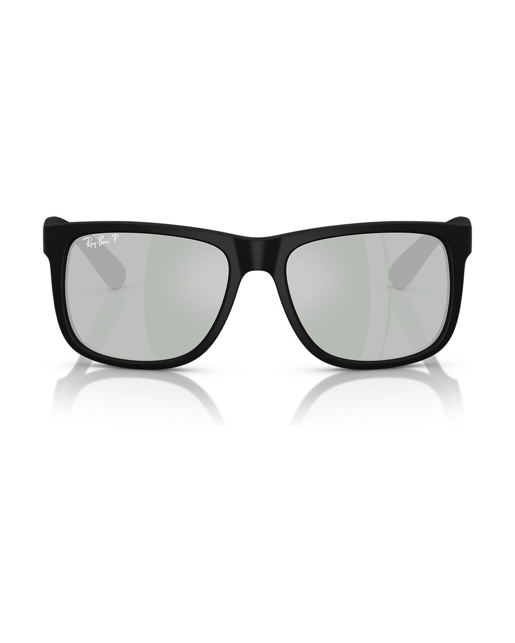 Justin Sunglasses - Rubber Black/Green Mirror Silver Polarised - Ray-Ban
