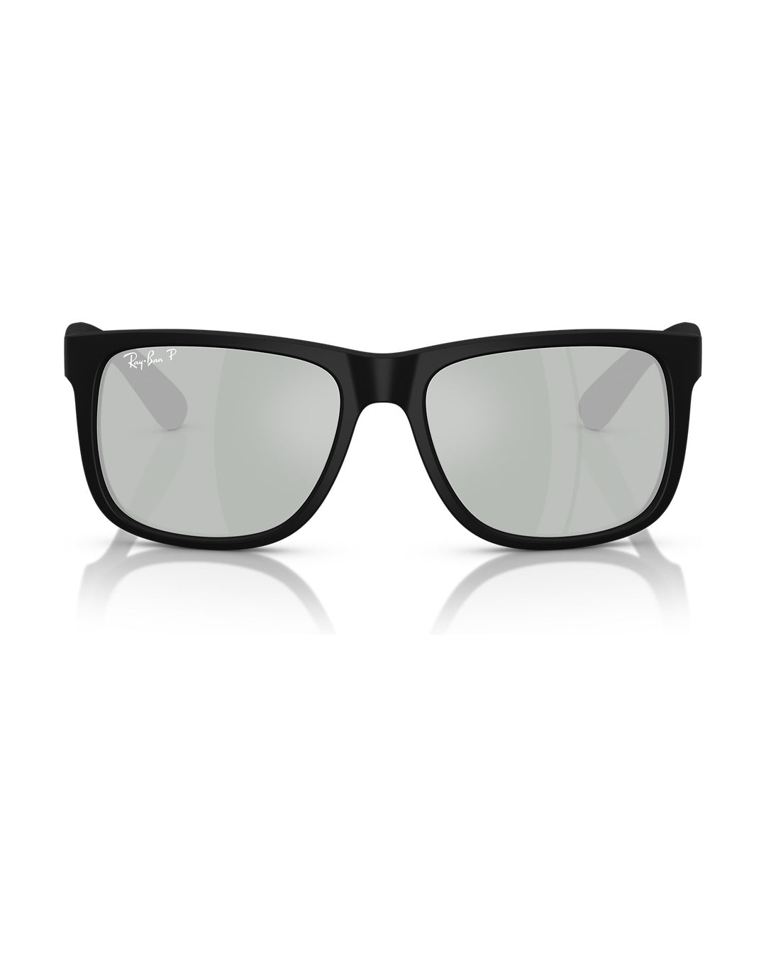Justin Sunglasses - Rubber Black/Green Mirror Silver Polarised - Ray-Ban