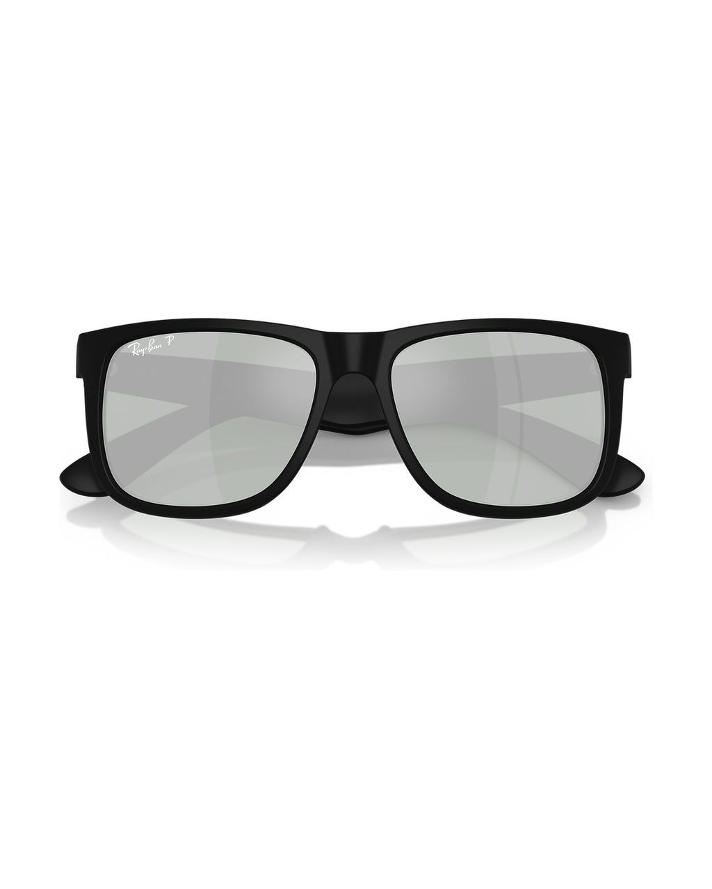 Justin Sunglasses - Rubber Black/Green Mirror Silver Polarised - Ray-Ban
