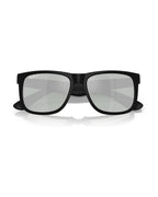 Justin Sunglasses - Rubber Black/Green Mirror Silver Polarised - Ray-Ban