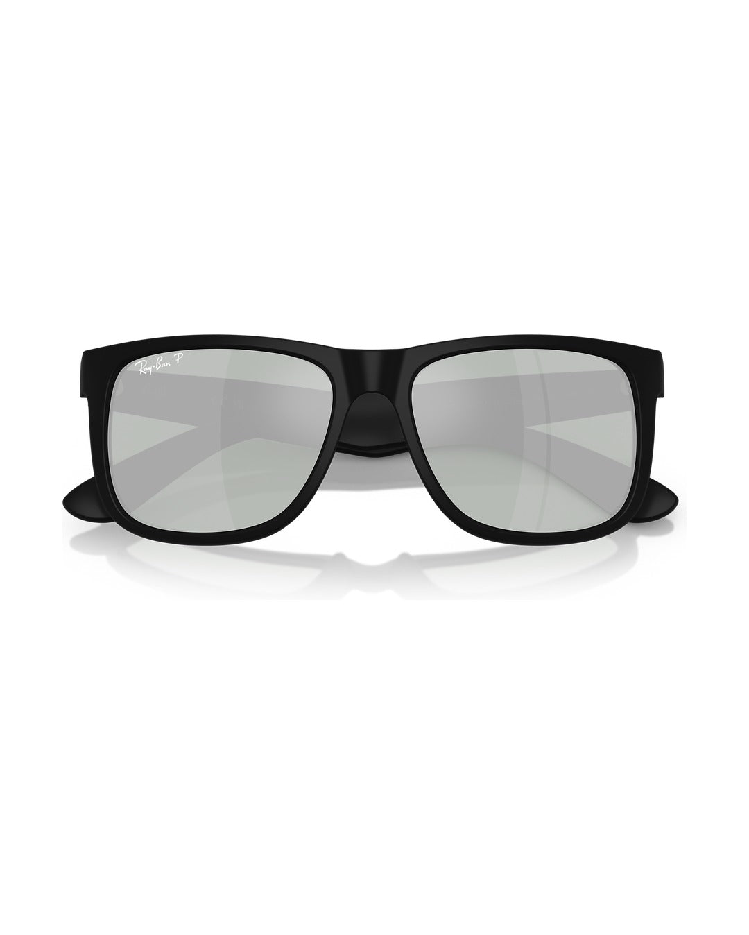 Justin Sunglasses - Rubber Black/Green Mirror Silver Polarised - Ray-Ban