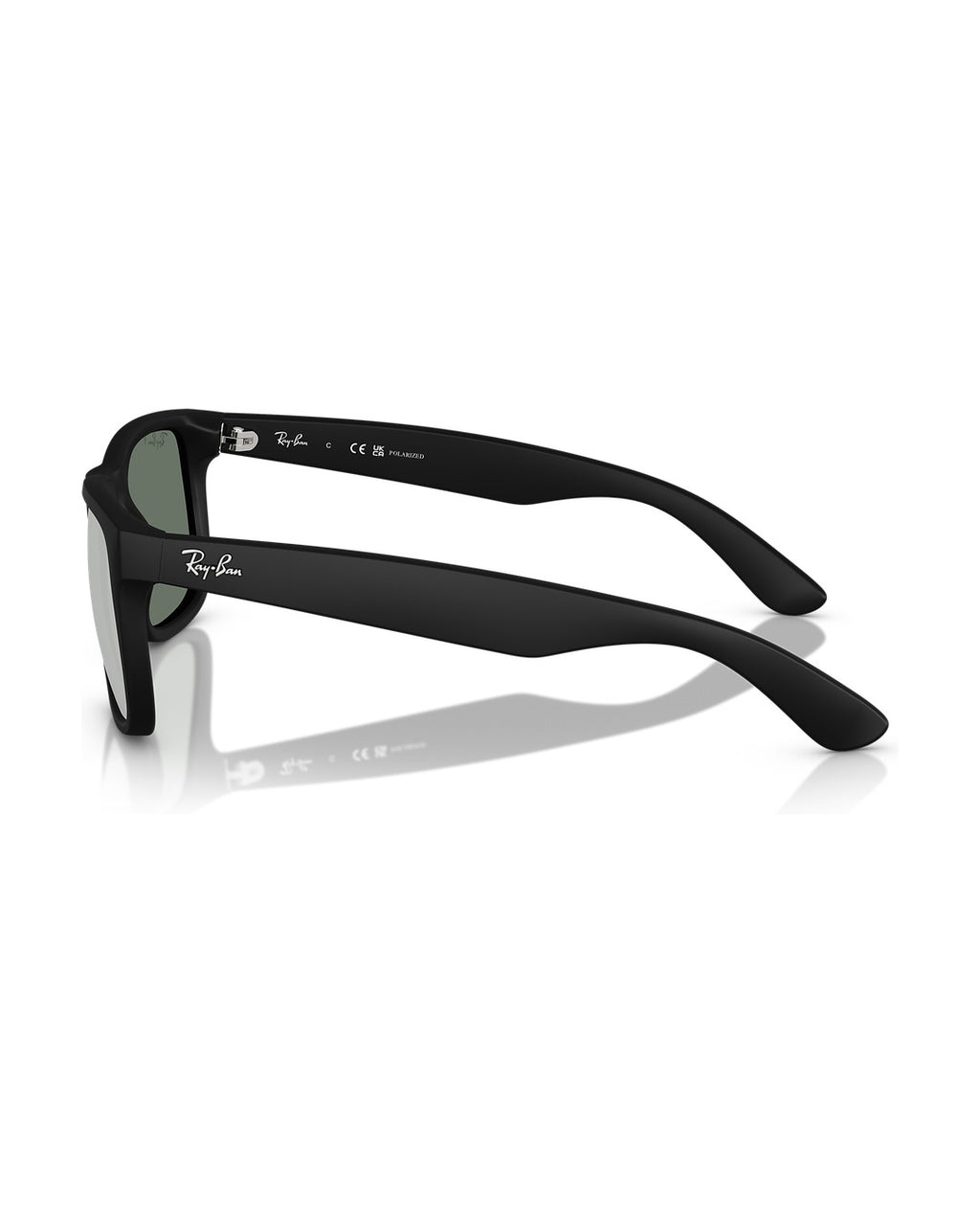 Justin Sunglasses - Rubber Black/Green Mirror Silver Polarised - Ray-Ban