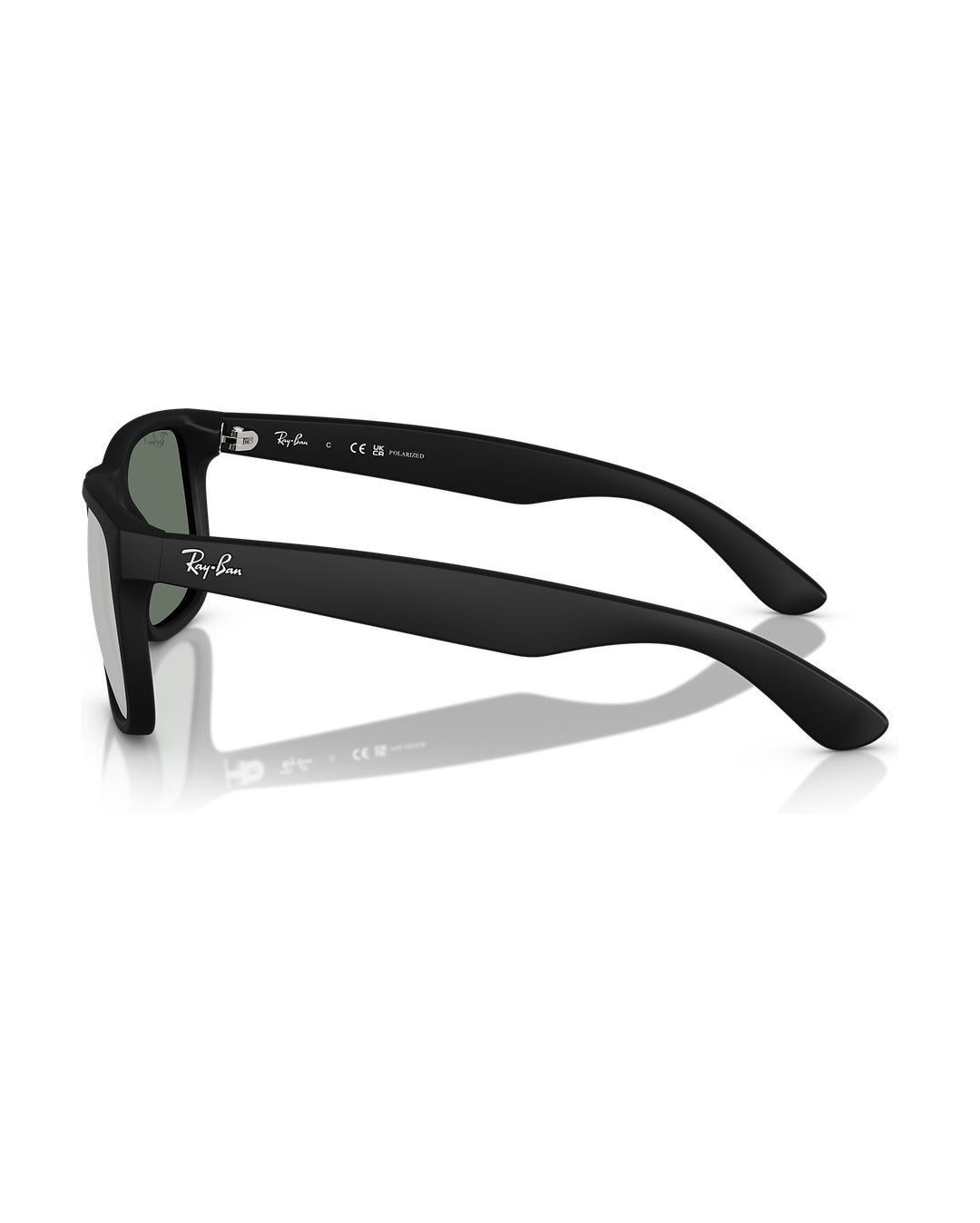 Justin Sunglasses - Rubber Black/Green Mirror Silver Polarised - Ray-Ban