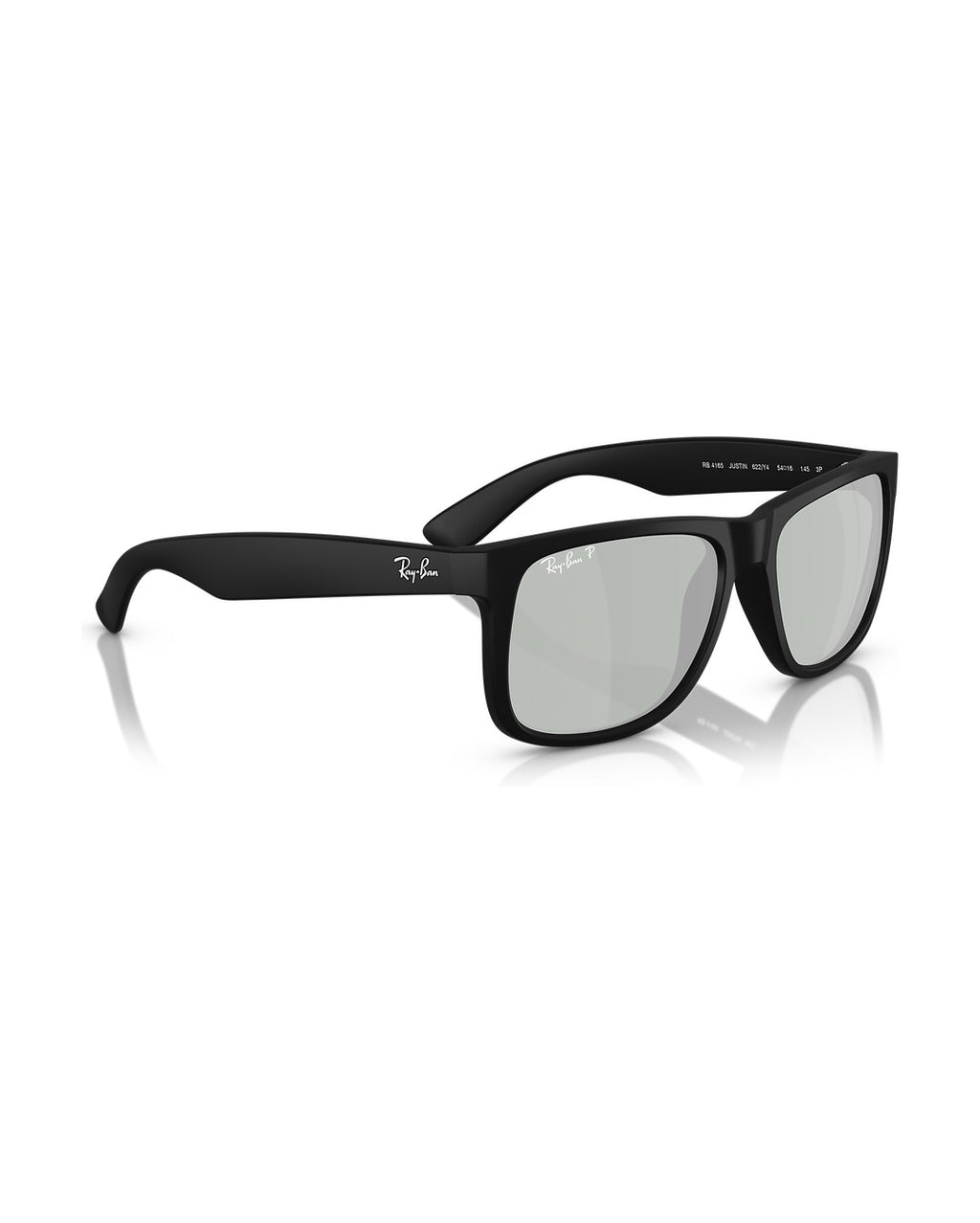Justin Sunglasses - Rubber Black/Green Mirror Silver Polarised - Ray-Ban